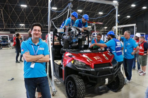 Petar with WALK-MAN team at DARPA Robotics Challenge, 2015