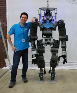 Petar with WALK-MAN robot at DARPA Robotics Challenge, 2015