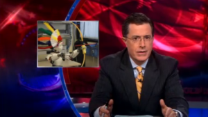Colbert Report featuring iCub archer robot